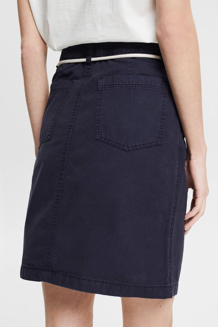 Skirt with a cord belt, NAVY, detail image number 5
