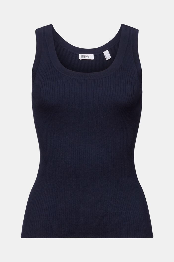Ribbed Sweater Tank, NAVY, detail image number 6
