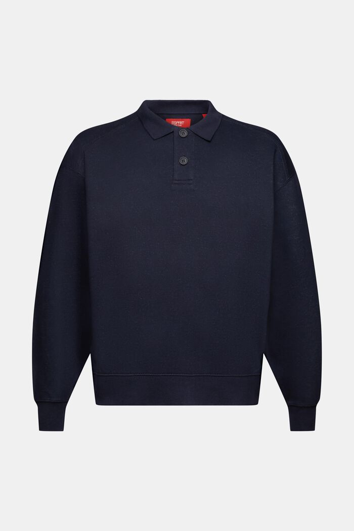 Polo Longsleeve Sweatshirt, NAVY, detail image number 6