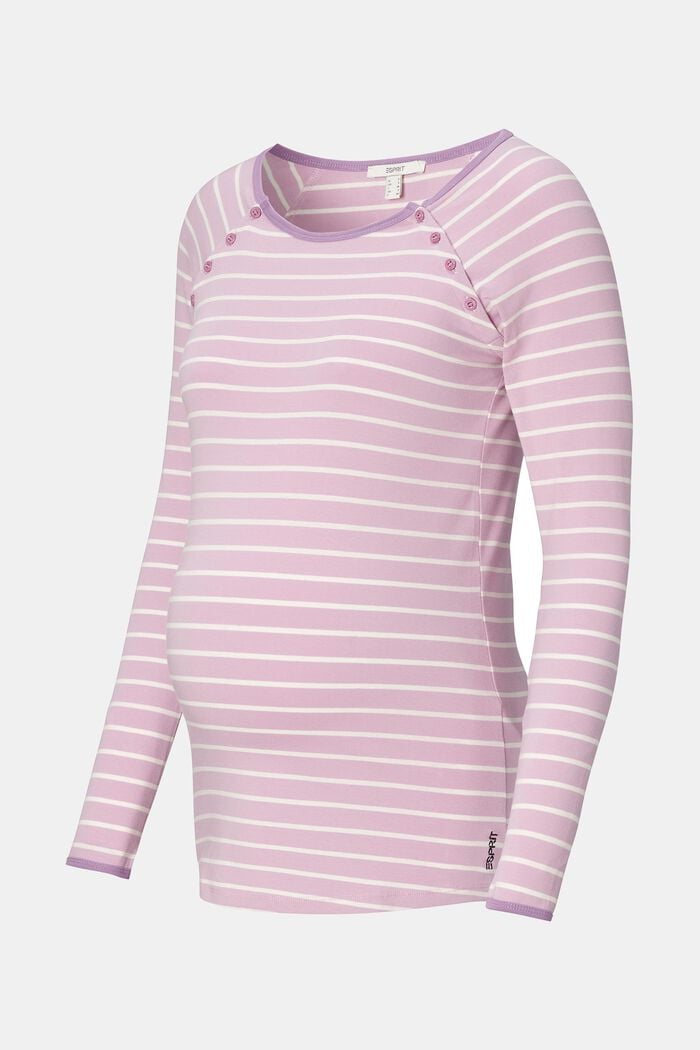 Nursing-friendly long sleeve top made of organic cotton, PALE PURPLE, detail image number 4