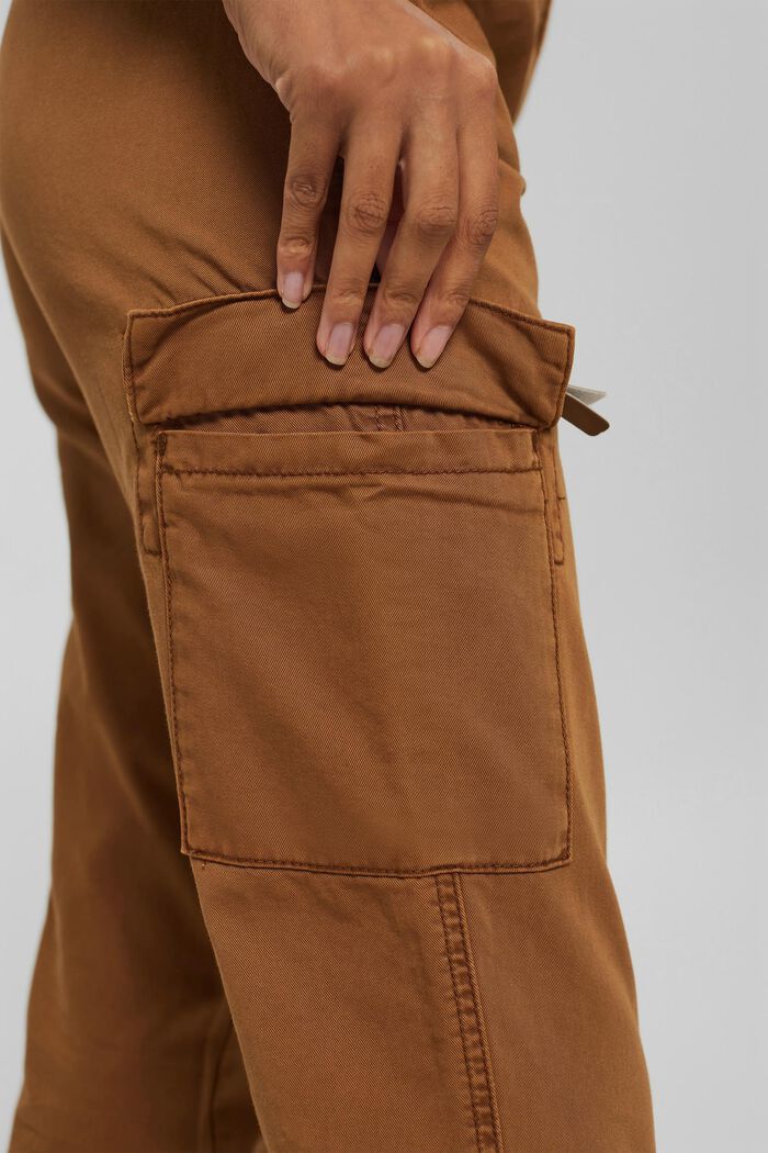 Cargo trousers made of 100% pima cotton, TOFFEE, detail image number 2