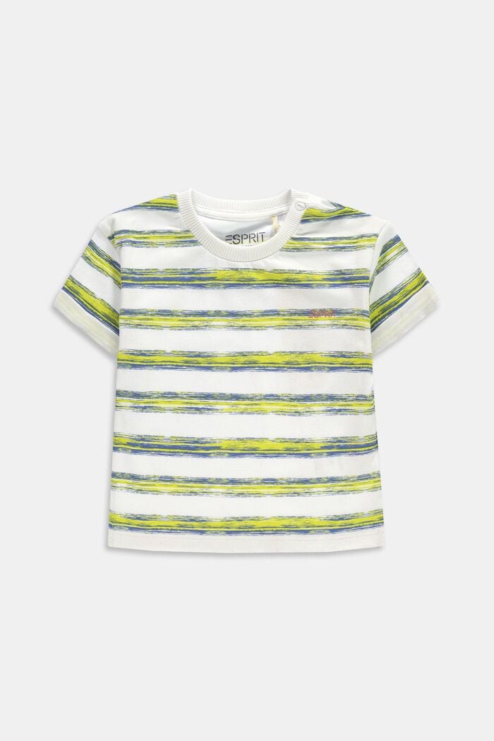 Striped T-shirt, organic cotton, WHITE, overview