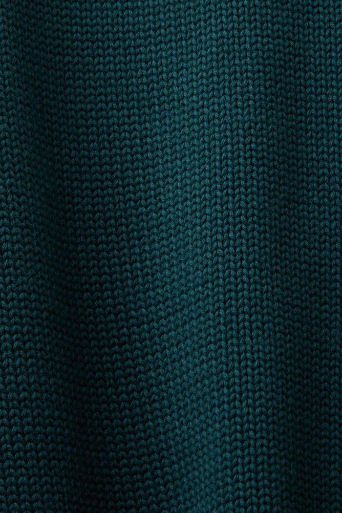 Cotton Turtleneck Sweater, EMERALD GREEN, detail image number 4