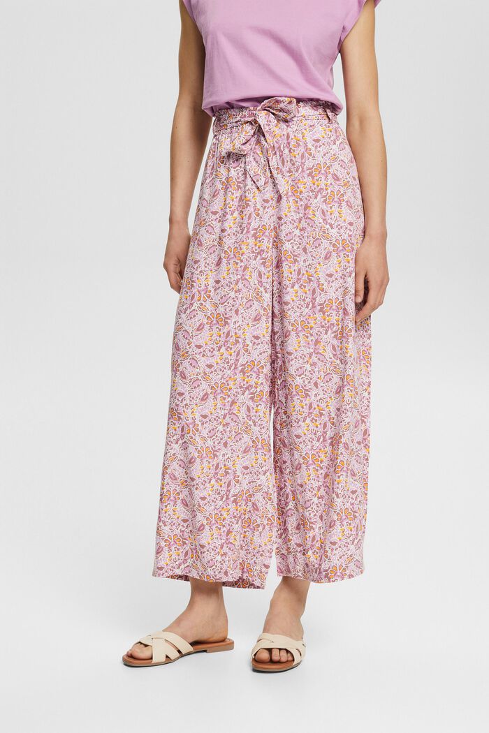 Culottes with a tie-around belt, LENZING™ ECOVERO™, LILAC, detail image number 1