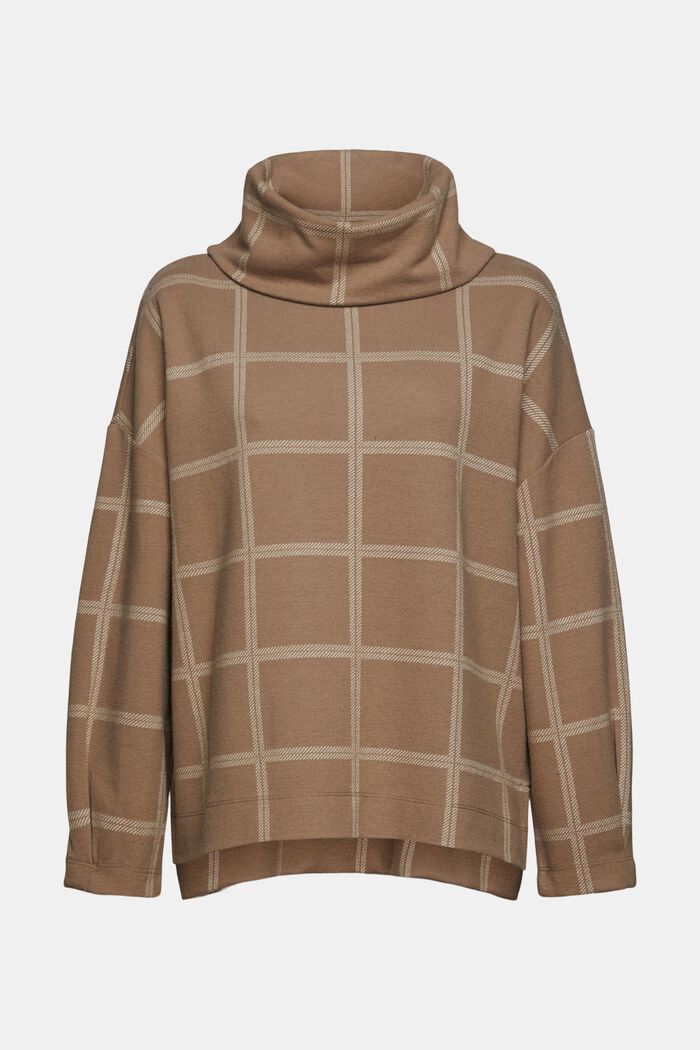 Patterned sweatshirt, LENZING™ ECOVERO™, TAUPE, overview