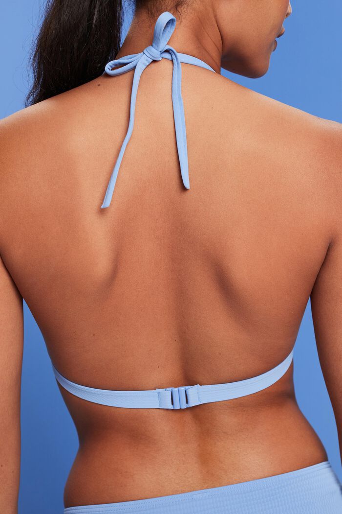 Recycled: padded triangle bikini top, LIGHT BLUE LAVENDER, detail image number 3