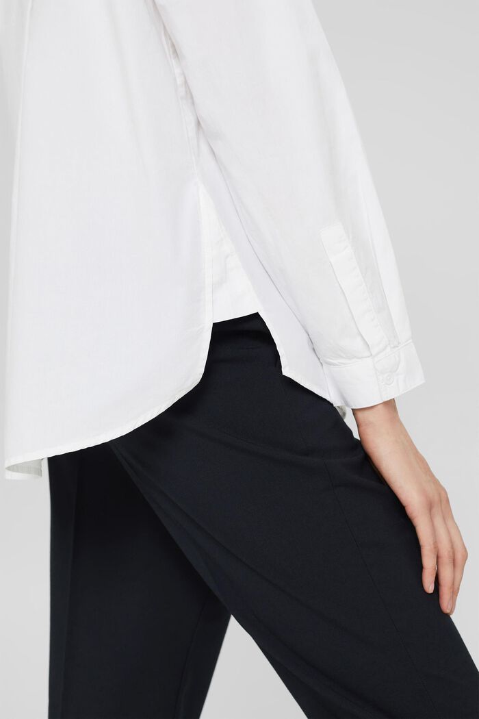 Oversized cotton blouse, WHITE, detail image number 2