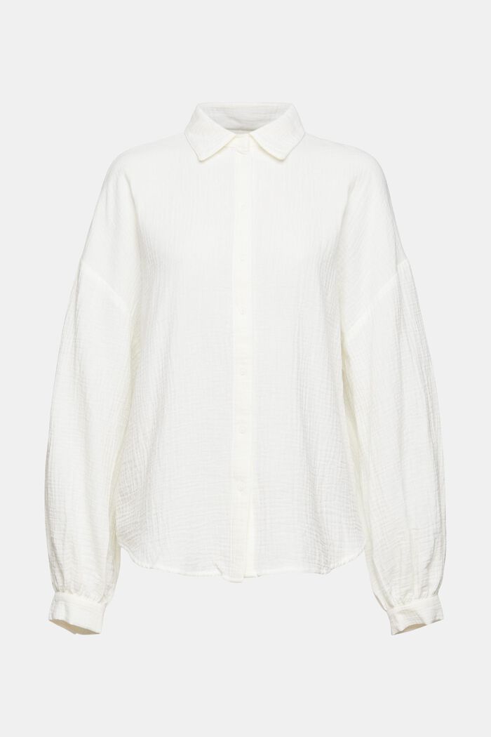 Oversized crinkle blouse, OFF WHITE, detail image number 6