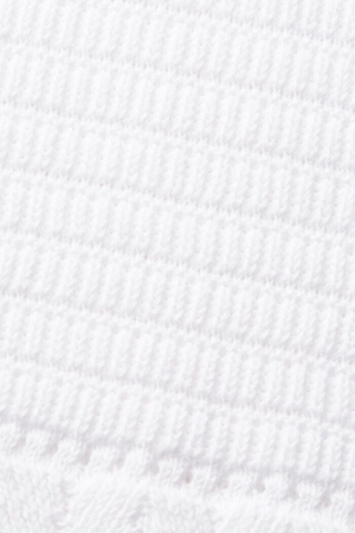 Short sleeve jumper with knit pattern, WHITE, detail image number 4