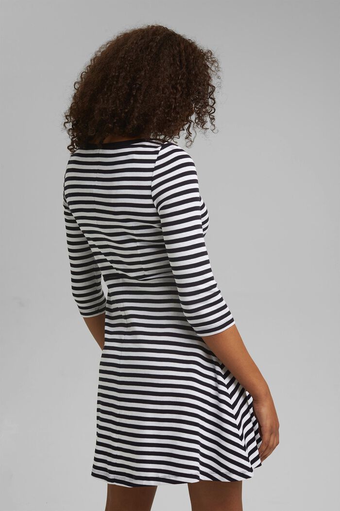 Striped jersey dress, 100% organic cotton, NAVY, detail image number 2