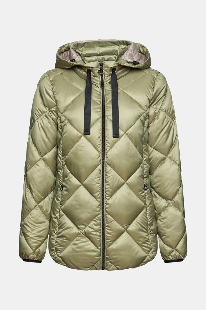Recycled: Quilted jacket with an adjustable hood, LIGHT KHAKI, detail image number 5