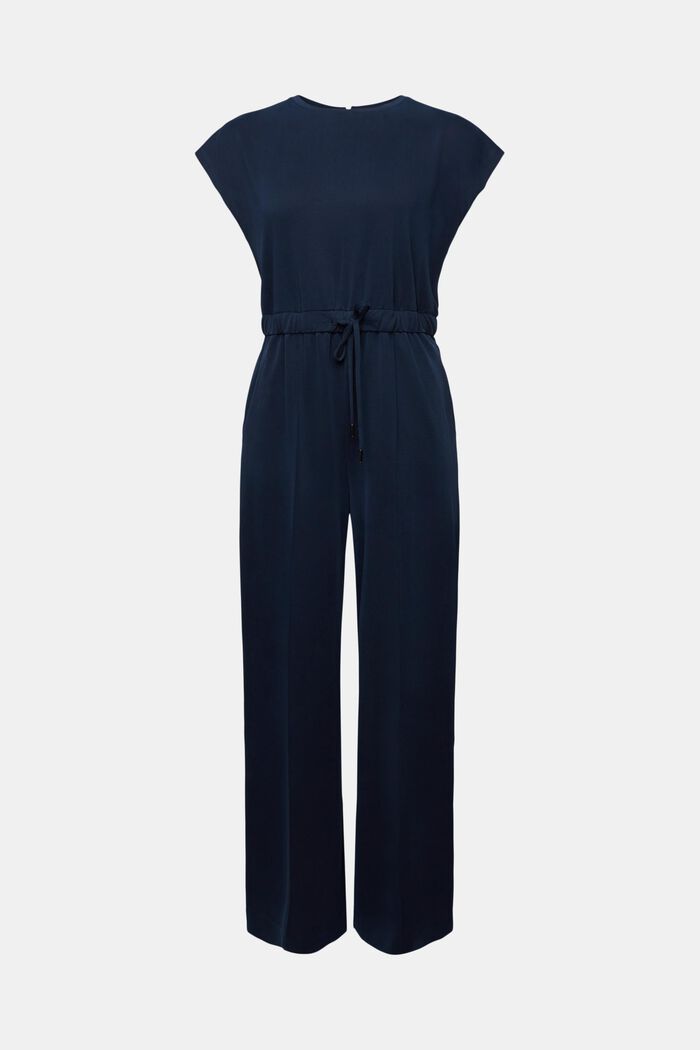 Permanent Crease Sleeveless Jumpsuit, NAVY, detail image number 6