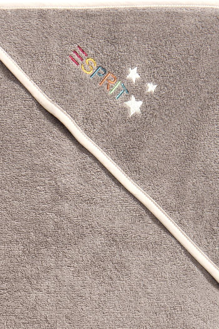 Hooded towel with embroidered logo