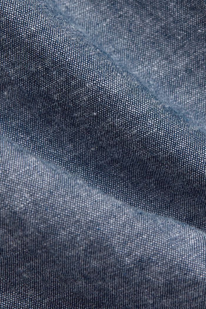 Linen/organic cotton: button-down shirt, NAVY, detail image number 4