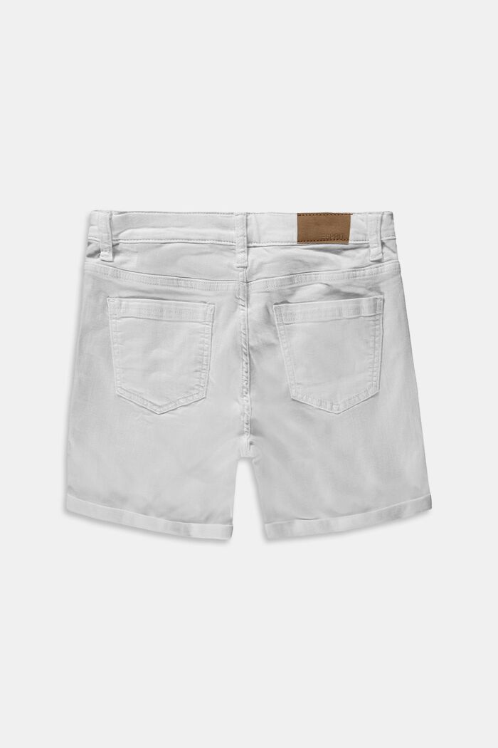 Recycled: denim shorts with an adjustable waistband, WHITE, detail image number 1