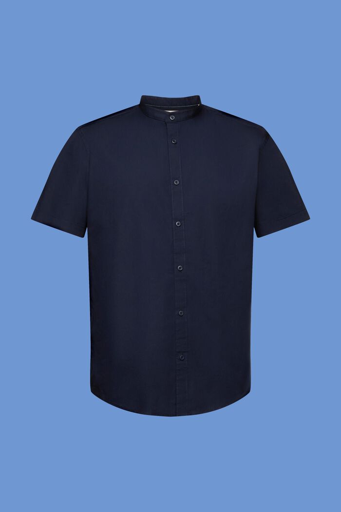 Cotton Stand Collar Shirt, NAVY, detail image number 5