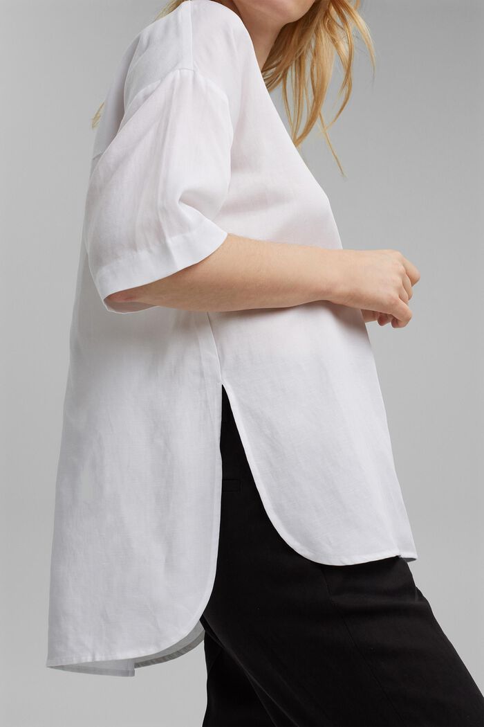 Oversized blouse made of a lyocell/linen blend, WHITE, detail image number 2