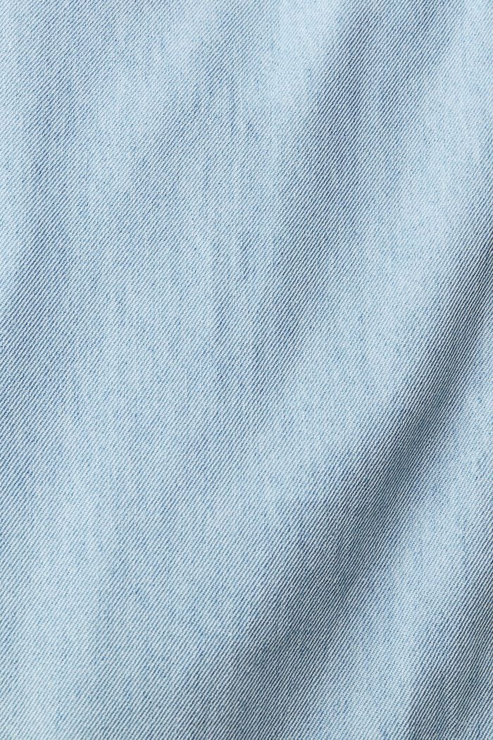 Linen blend: denim jumpsuit with a tie-around belt, BLUE LIGHT WASHED, detail image number 4