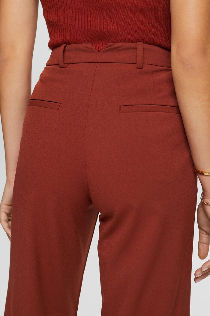 High-rise culottes with waist pleats, RUST BROWN, detail image number 4