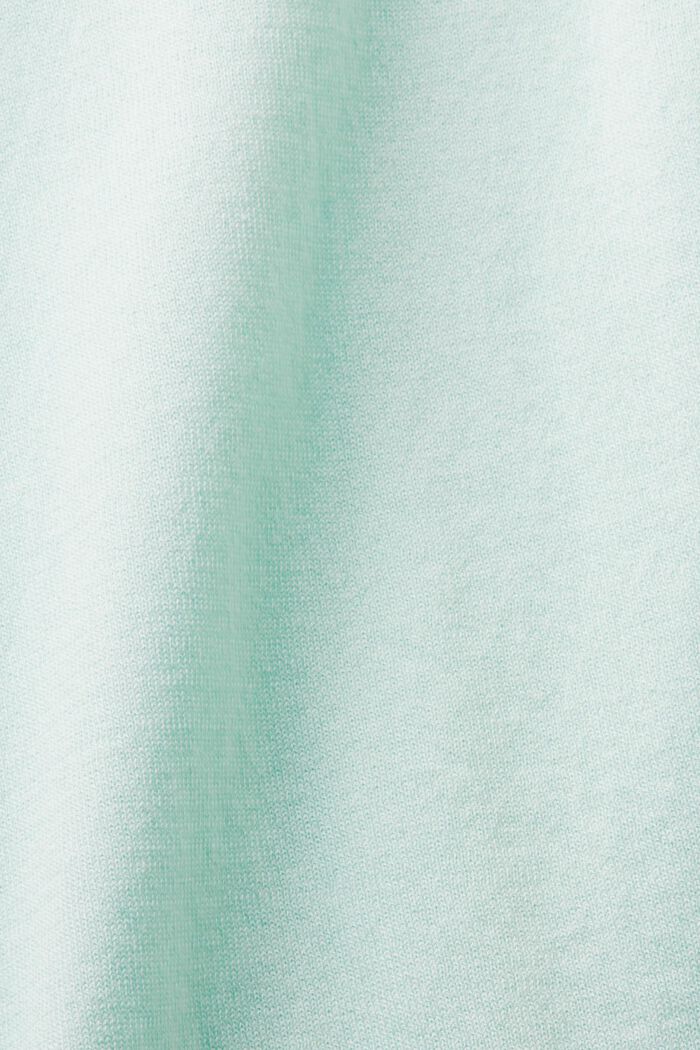Cotton-Blend Polo Sweater, LIGHT AQUA GREEN, detail image number 5