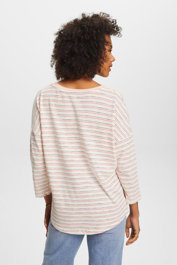 Striped long sleeve top, OFF WHITE, detail image number 3