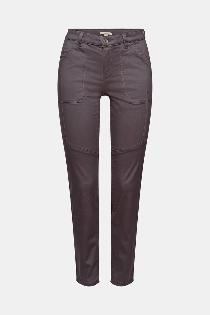 Stretch trousers in a biker look, ANTHRACITE, overview