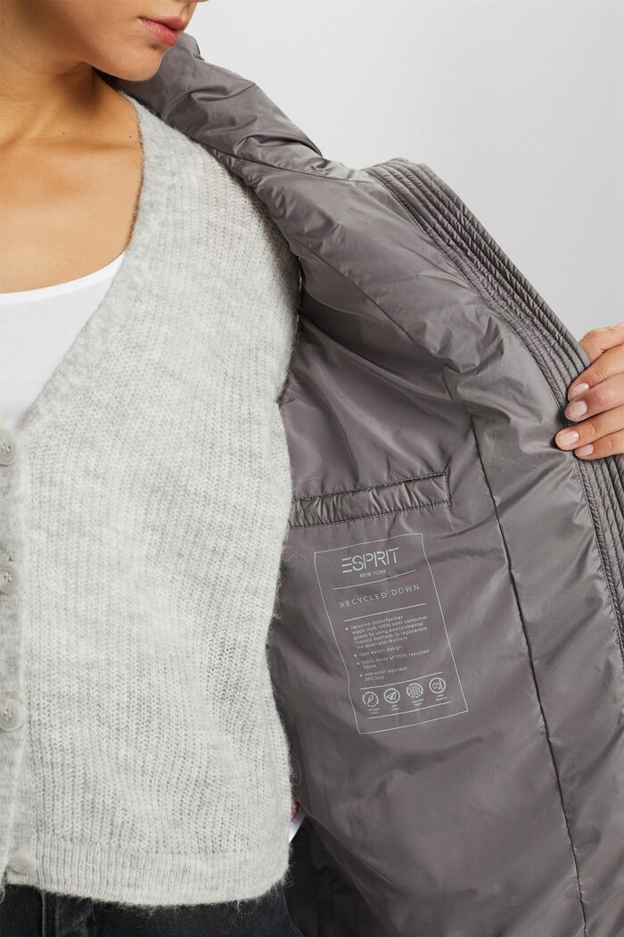 Longline Quilted Body Warmer, BROWN GREY, detail image number 2