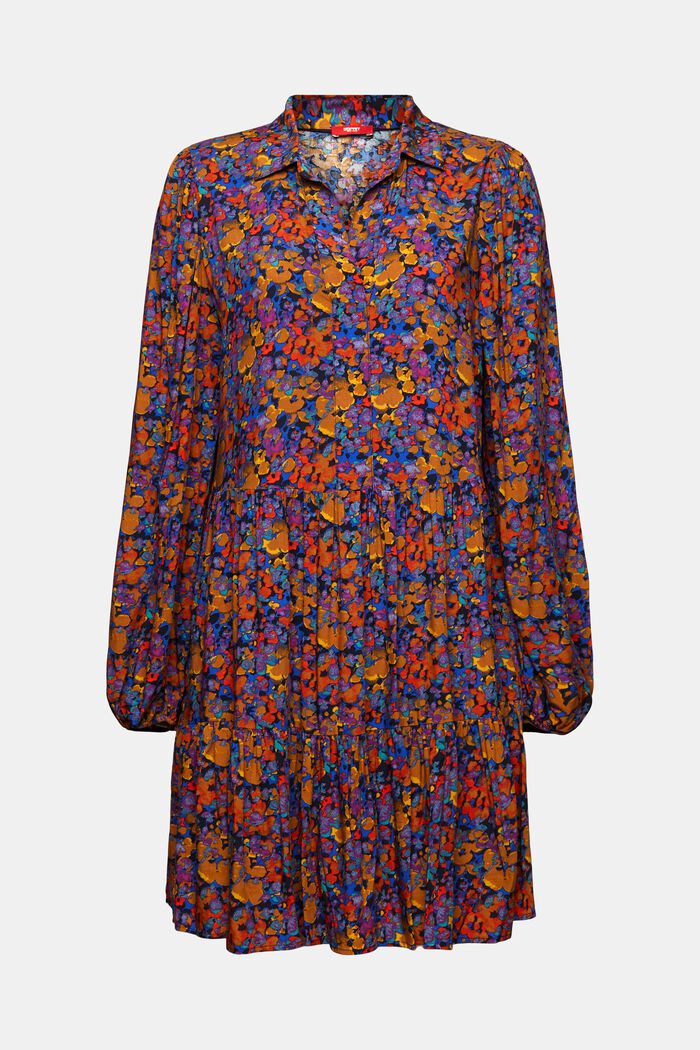 Printed Mini Dress, LENZING™ ECOVERO™, NAVY, detail image number 6