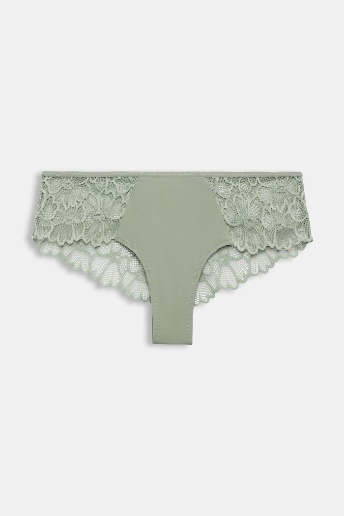 Brazilian Hipster Lace Shorts, DUSTY GREEN, detail image number 4