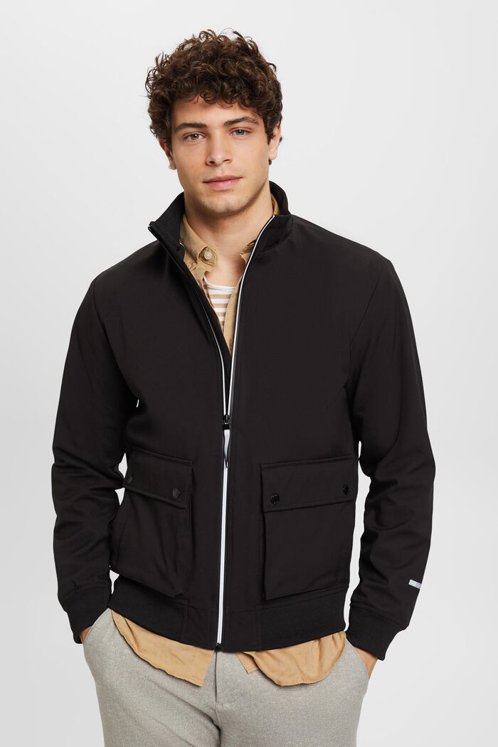 Herringbone softshell jacket, BLACK, detail image number 0