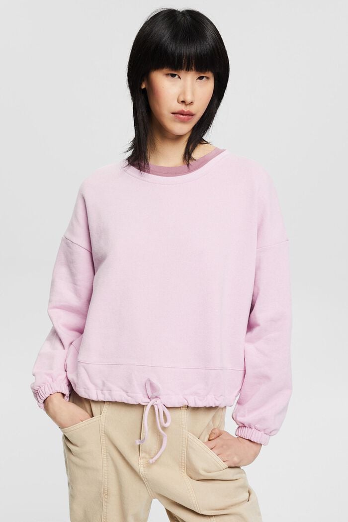 Sweatshirt with a drawstring, PINK, overview