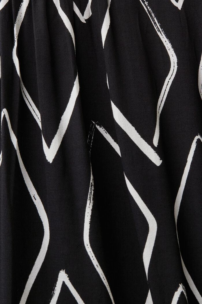 Printed Belted Shirt Dress, BLACK, detail image number 5