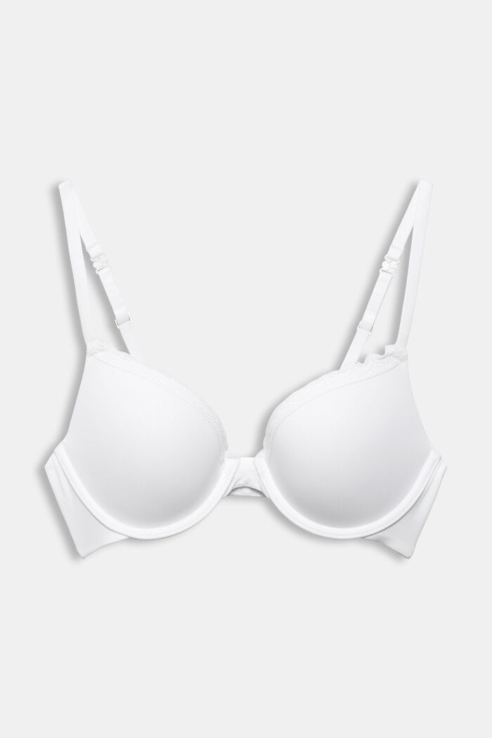 Underwire bra with lace, WHITE, detail image number 4