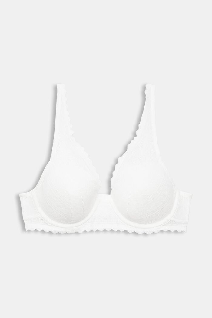 Padded Underwire Lace Bra, OFF WHITE, detail image number 4