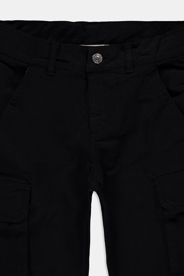 Cargo trousers made of cotton, BLACK, detail image number 2