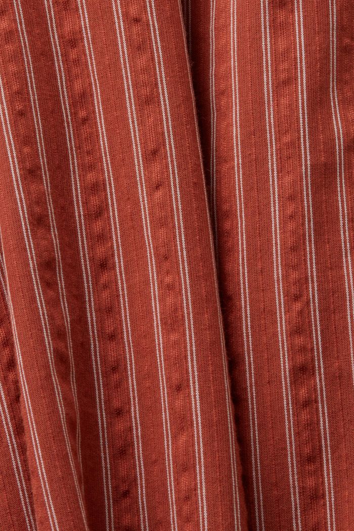 Striped Mini Shirt Dress, TERRACOTTA, detail image number 4