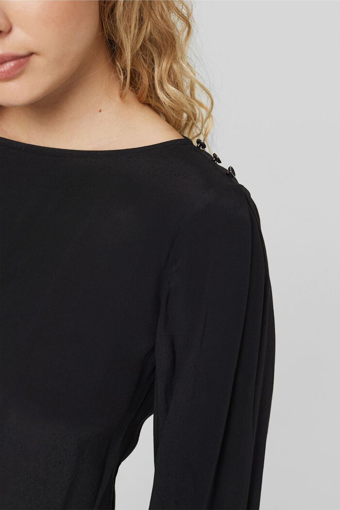 Blouse with LENZING™ ECOVERO™, BLACK, detail image number 2
