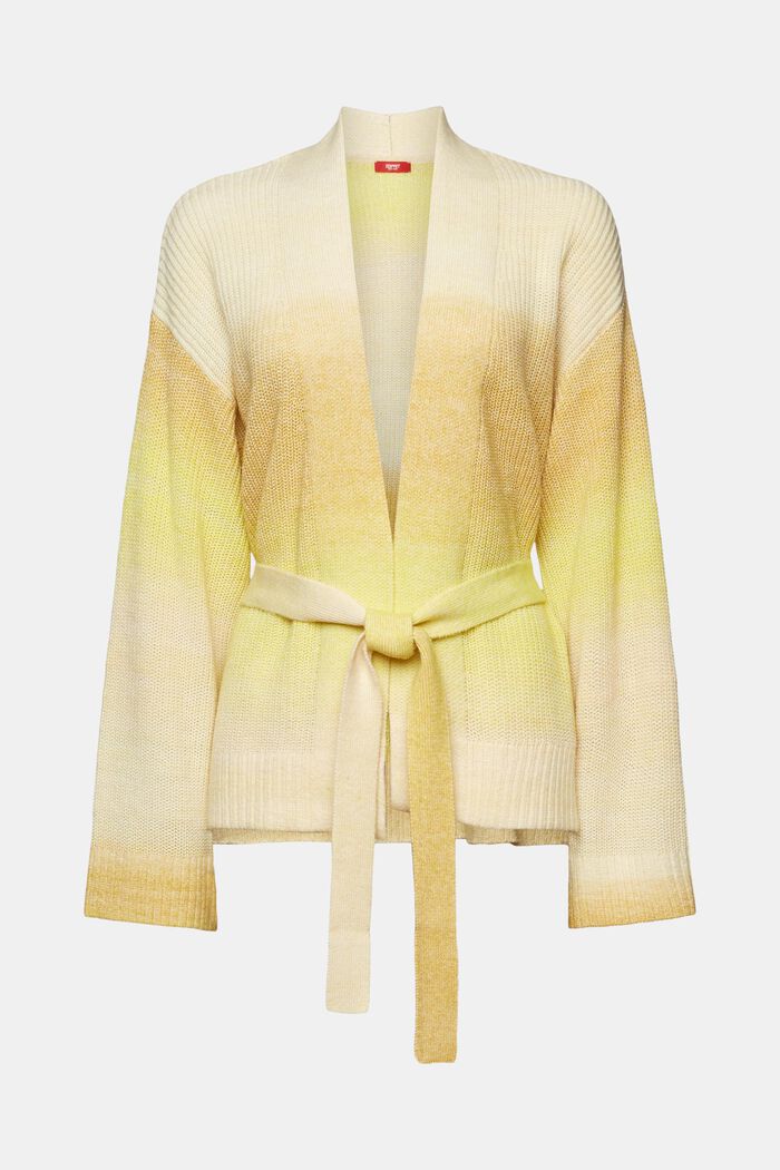 Belted cardigan, cotton blend, BRIGHT YELLOW, detail image number 6