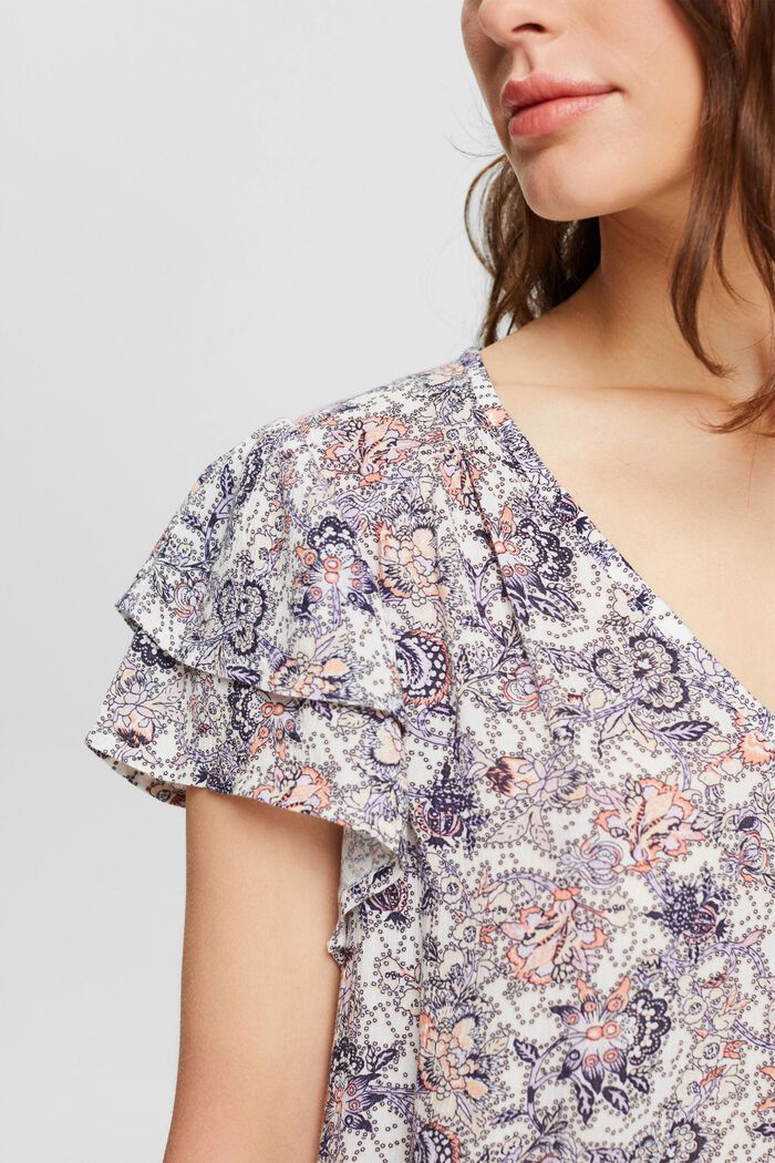 Floral patterned blouse, OFF WHITE, detail image number 2