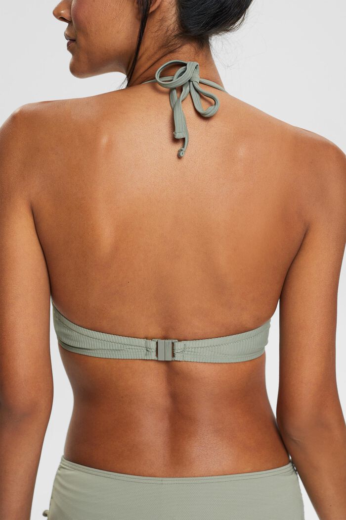 Padded bandeau top with a wavy edge, LIGHT KHAKI, detail image number 3