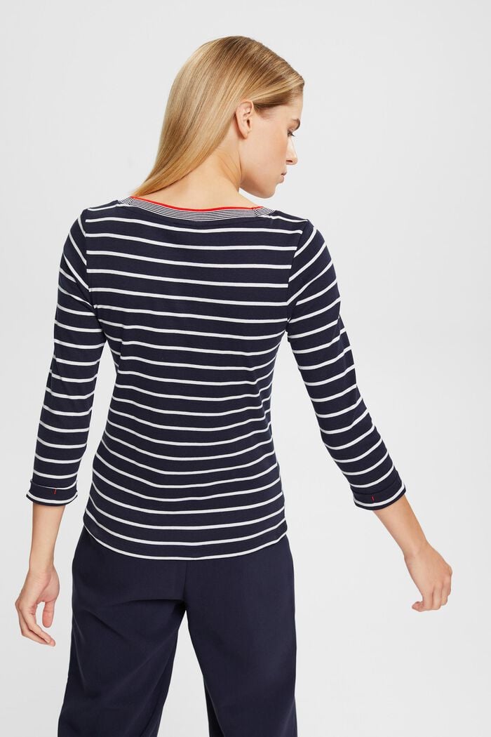 Striped long sleeve, NAVY, detail image number 3
