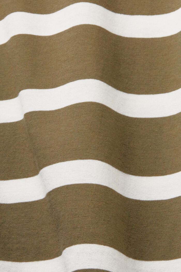 Striped Cotton Jersey T-Shirt, KHAKI GREEN, detail image number 5