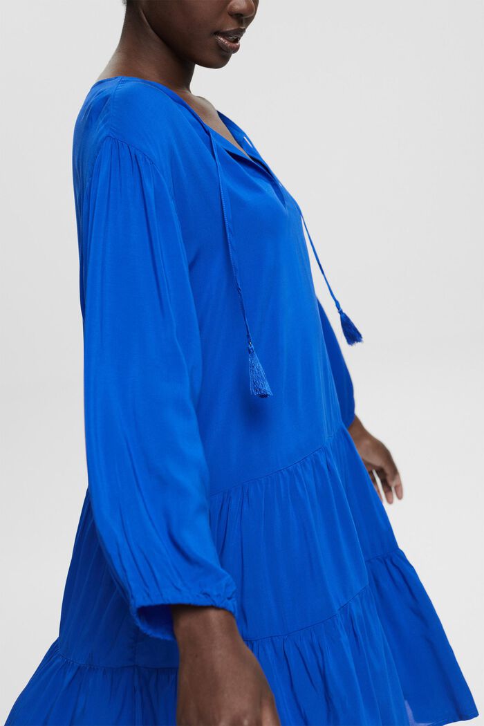 Tassel detail dress, LENZING™ ECOVERO™, BRIGHT BLUE, detail image number 3