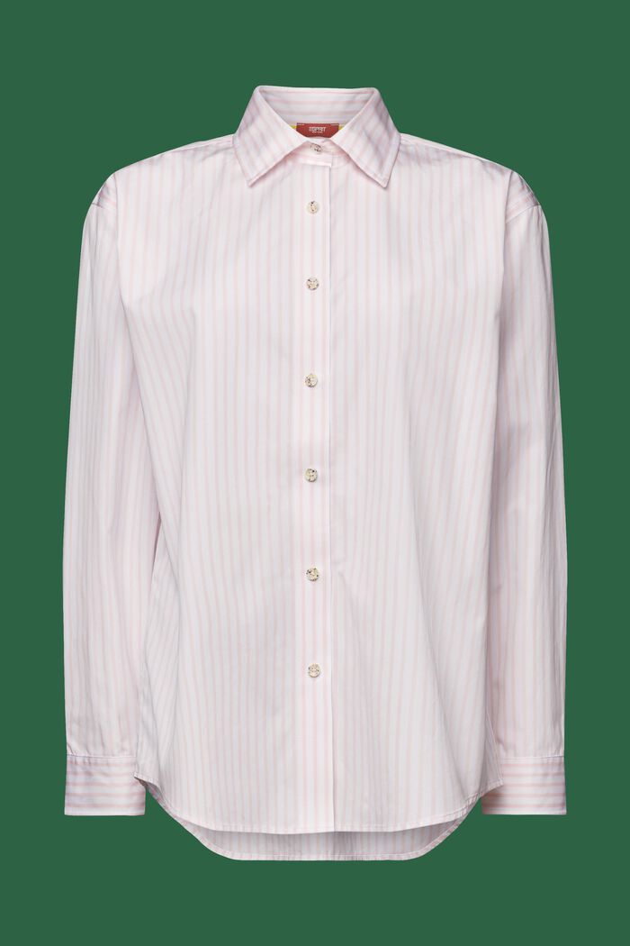 Striped Poplin Shirt, PASTEL PINK, detail image number 5