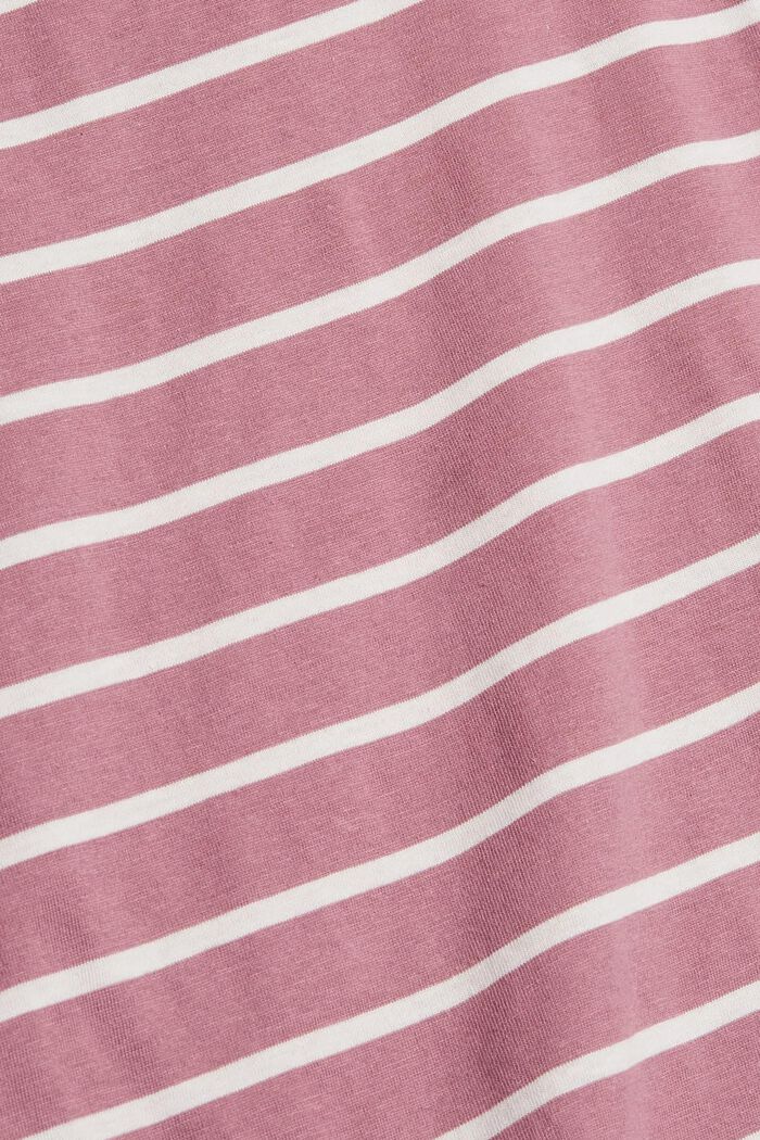 Striped long sleeve top in organic cotton, MAUVE, detail image number 4