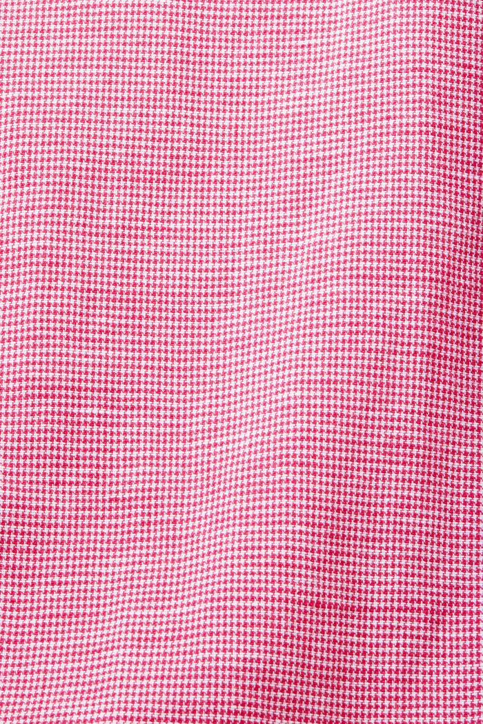 Blended linen dogstooth shirt with banded collar, DARK PINK, detail image number 4