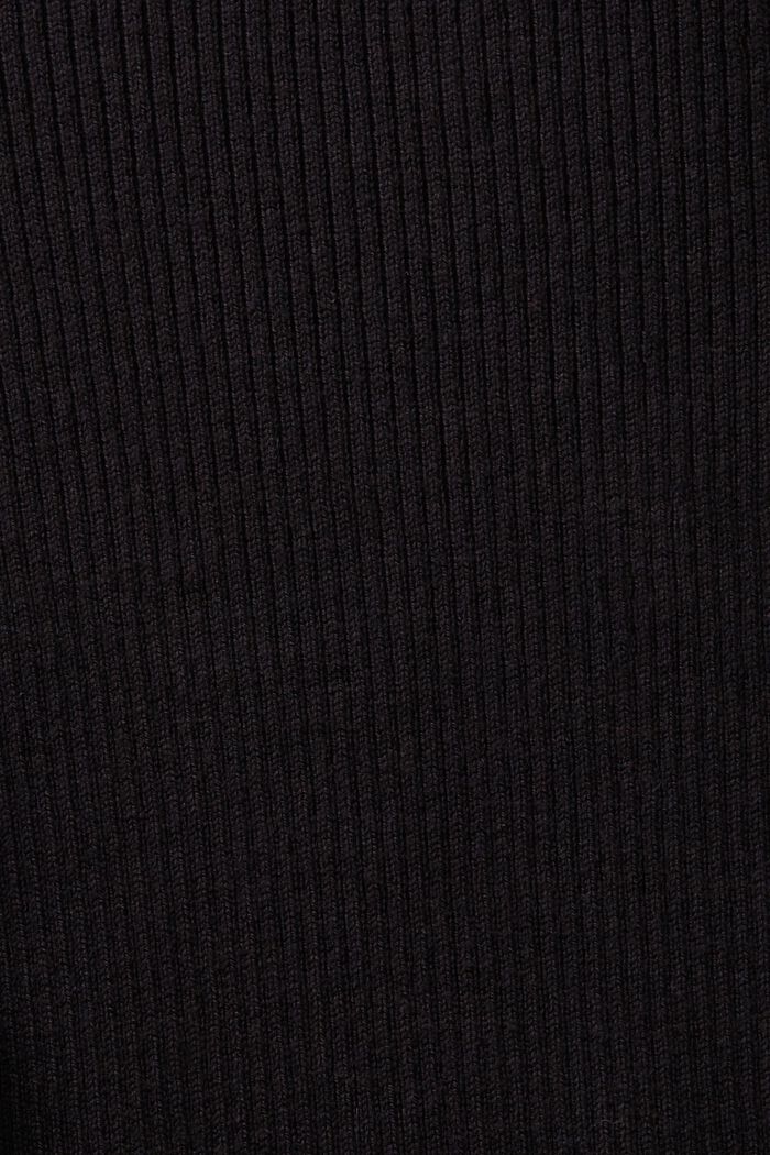 Rib-Knit Mock Neck Sweater, BLACK, detail image number 5