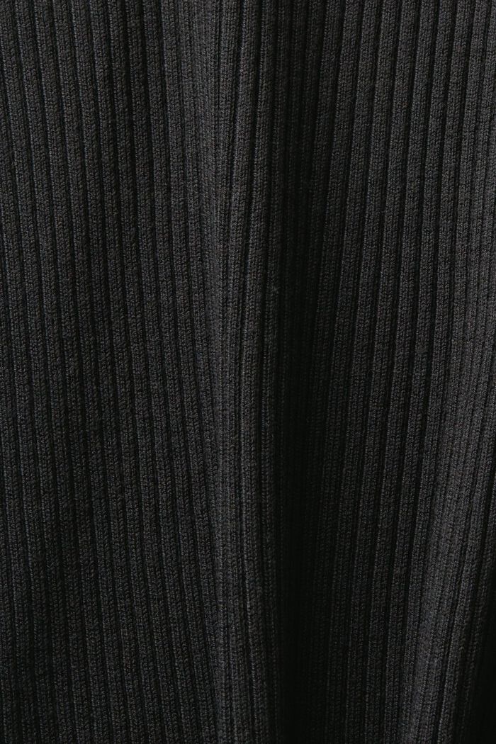 Rib-Knit Cardigan, BLACK, detail image number 5