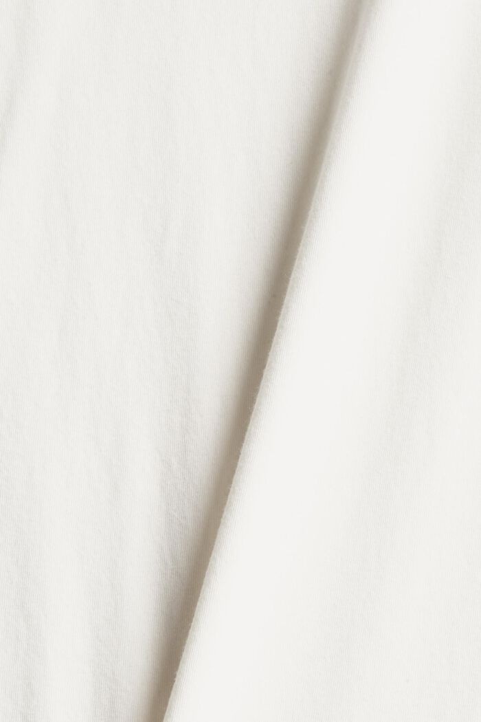 T-shirt with flounce sleeves, organic cotton, OFF WHITE, detail image number 4