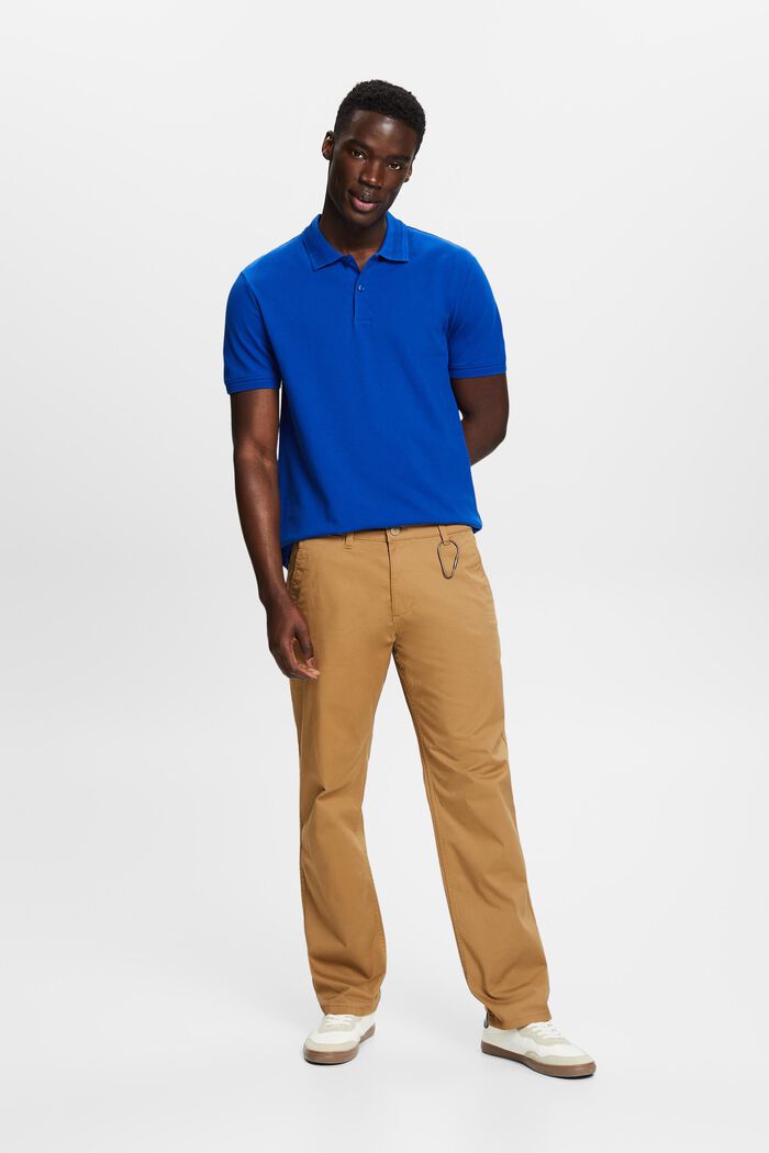 Straight chinos in organic cotton, CAMEL, detail image number 1